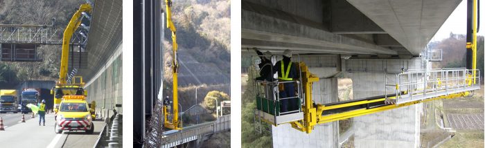 全長35mの大型橋梁点検車